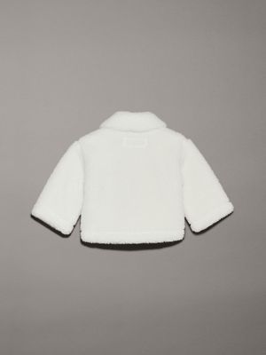 white newborn teddy jacket for newborn calvin klein jeans