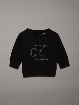 black newborn logo jumper for newborn calvin klein jeans