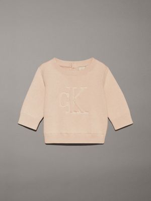 meringue blush newborn logo jumper for newborn calvin klein jeans