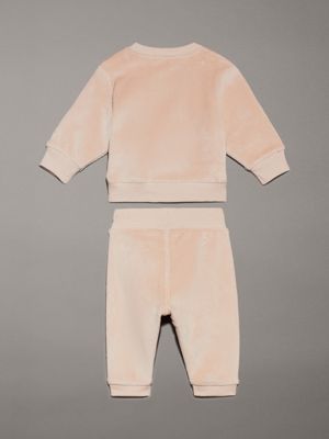 meringue blush newborn velvet fleece giftset for newborn calvin klein jeans