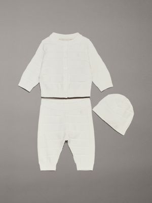 ivory newborn ribbed giftset for newborn calvin klein jeans