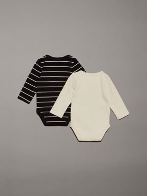 ck black wcg stripe / white cap g newborn bodysuit giftset for newborn calvin klein jeans