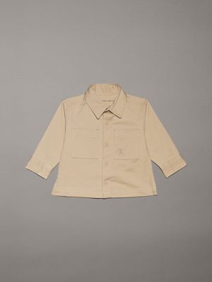 khaki newborn woven shirt for newborn calvin klein jeans