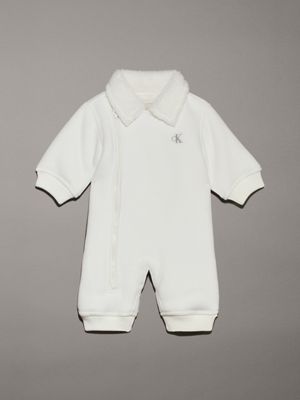 white newborn sherpa fleece snowsuit for newborn calvin klein jeans