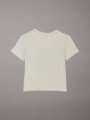 beige newborn logo t-shirt for newborn calvin klein jeans