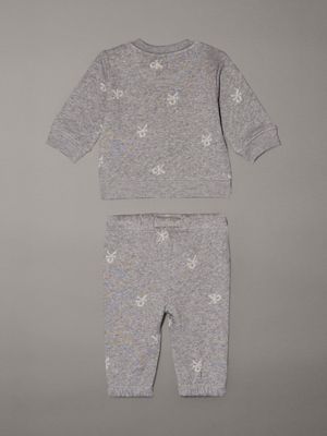 grey heather newborn logo tracksuit for newborn calvin klein jeans