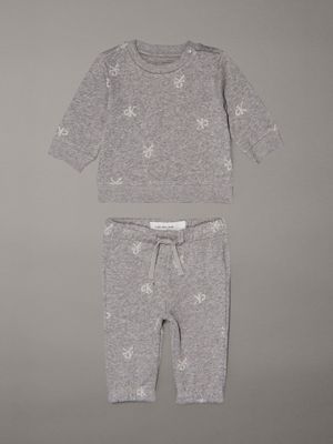 grey newborn logo tracksuit for newborn calvin klein jeans