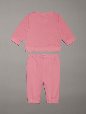 brandied apricot newborn logo tracksuit for newborn calvin klein jeans