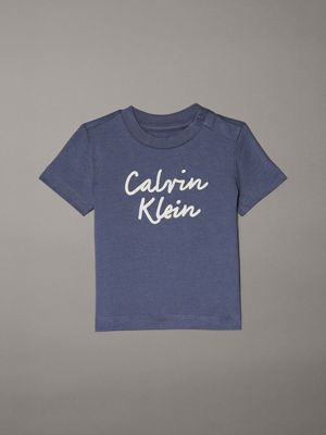 grey newborn logo t-shirt for newborn calvin klein jeans