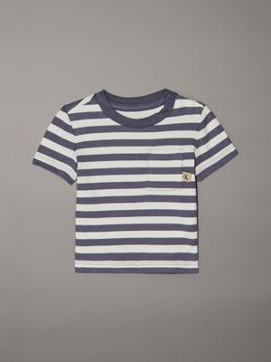 blue newborn slim striped t-shirt for newborn calvin klein jeans