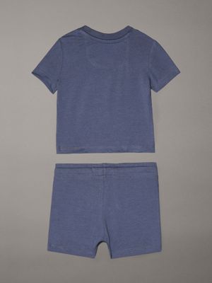 grisaille newborn t-shirt and shorts set for newborn calvin klein jeans