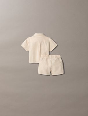 oyster gray newborn linen 2 piece set for newborn calvin klein jeans