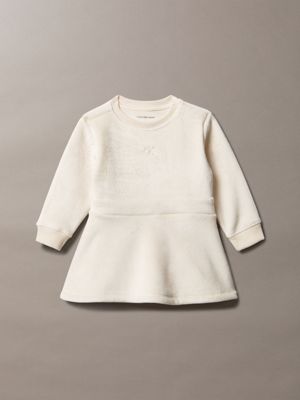 abito in felpa a costine neonato grey da neonato calvin klein jeans