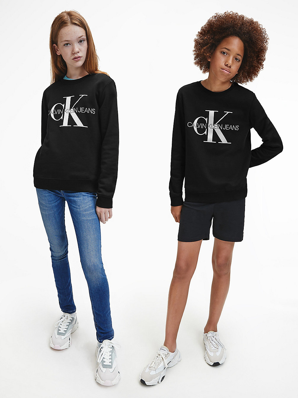 CK BLACK Unisex Organic Cotton Logo Sweatshirt undefined kids unisex Calvin Klein