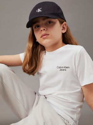 ck black kids' logo baseball cap for kids gender inclusive calvin klein jeans