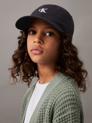 ck black logo-kappe aus twill für kinder für gender-inclusive kinder - calvin klein jeans