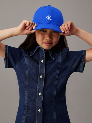 ultra blue kids' logo baseball cap for kids gender inclusive calvin klein jeans