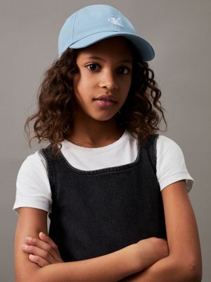 faded denim kids' logo baseball cap for kids gender inclusive calvin klein jeans