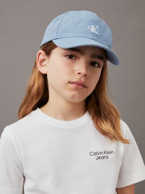 faded denim kids' logo baseball cap for kids gender inclusive calvin klein jeans