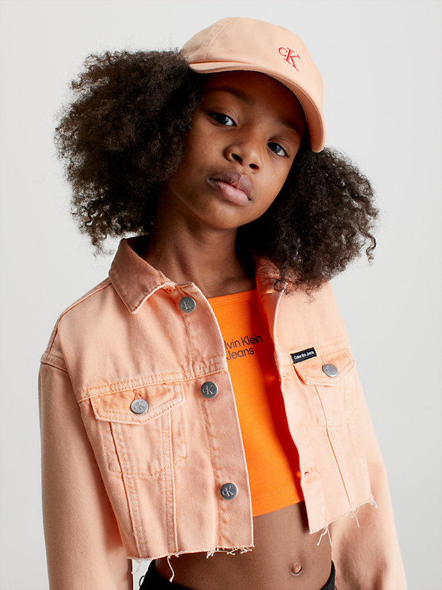 orange unisex organic cotton cap for kids unisex calvin klein jeans