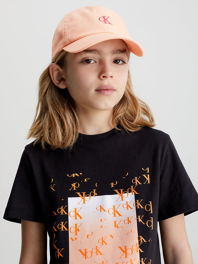 orange unisex organic cotton cap for kids unisex calvin klein jeans