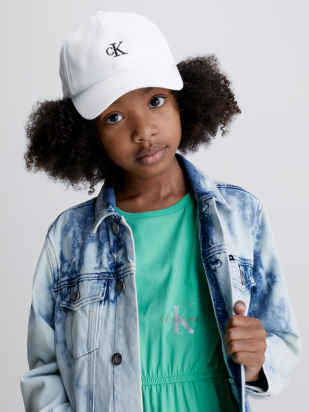 bright white unisex organic cotton cap for kids unisex calvin klein jeans