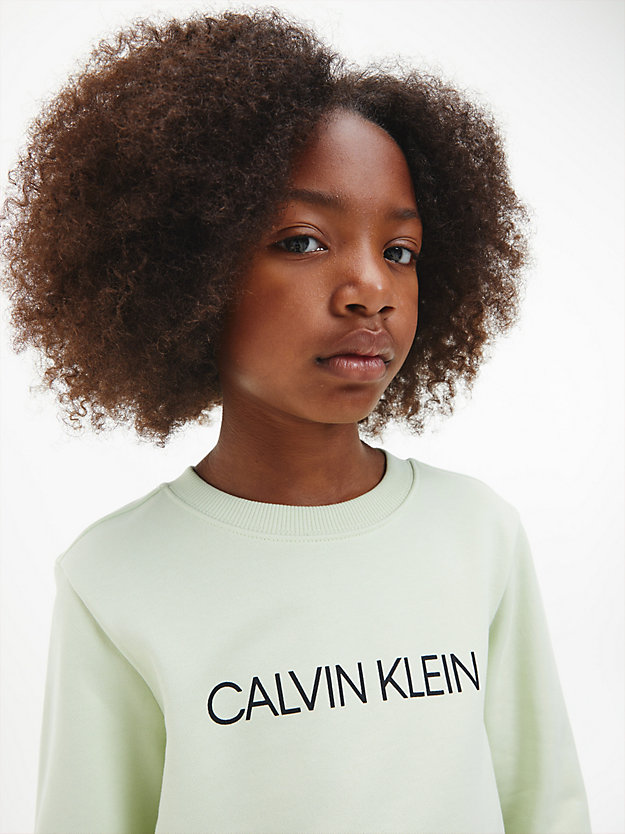 SEAFOAM GREEN Kids Logo Sweatshirt for kids unisex CALVIN KLEIN JEANS