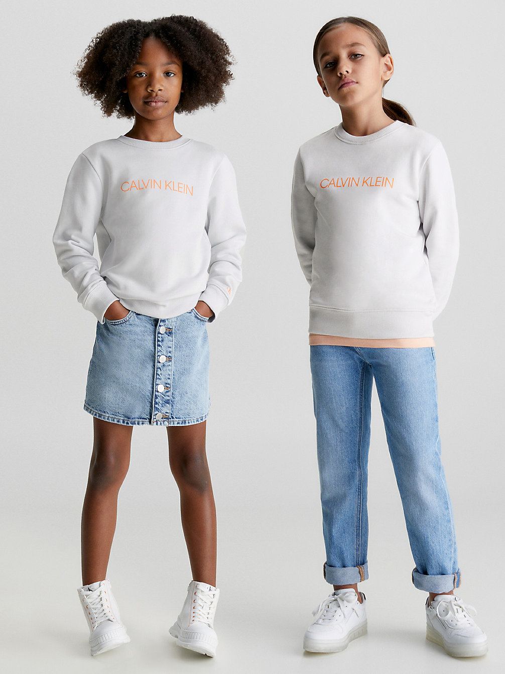 GHOST GREY Kids Logo Sweatshirt undefined kids unisex Calvin Klein
