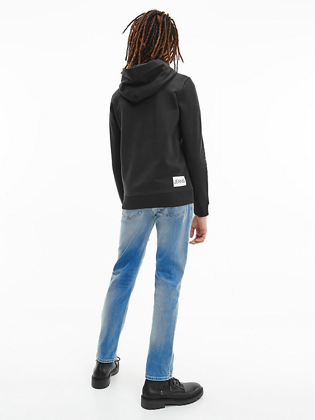 ck black bluza unisex z kapturem z logo dla kids unisex - calvin klein jeans