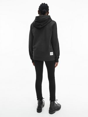 sudadera unisex con capucha y logo ck black de kids unisex calvin klein jeans