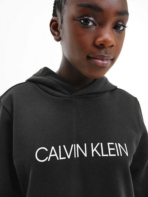 CK BLACK Bluza unisex z kapturem z logo dla kids unisex CALVIN KLEIN JEANS