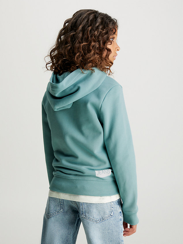 blue unisex hoodie met logo voor kids unisex - calvin klein jeans