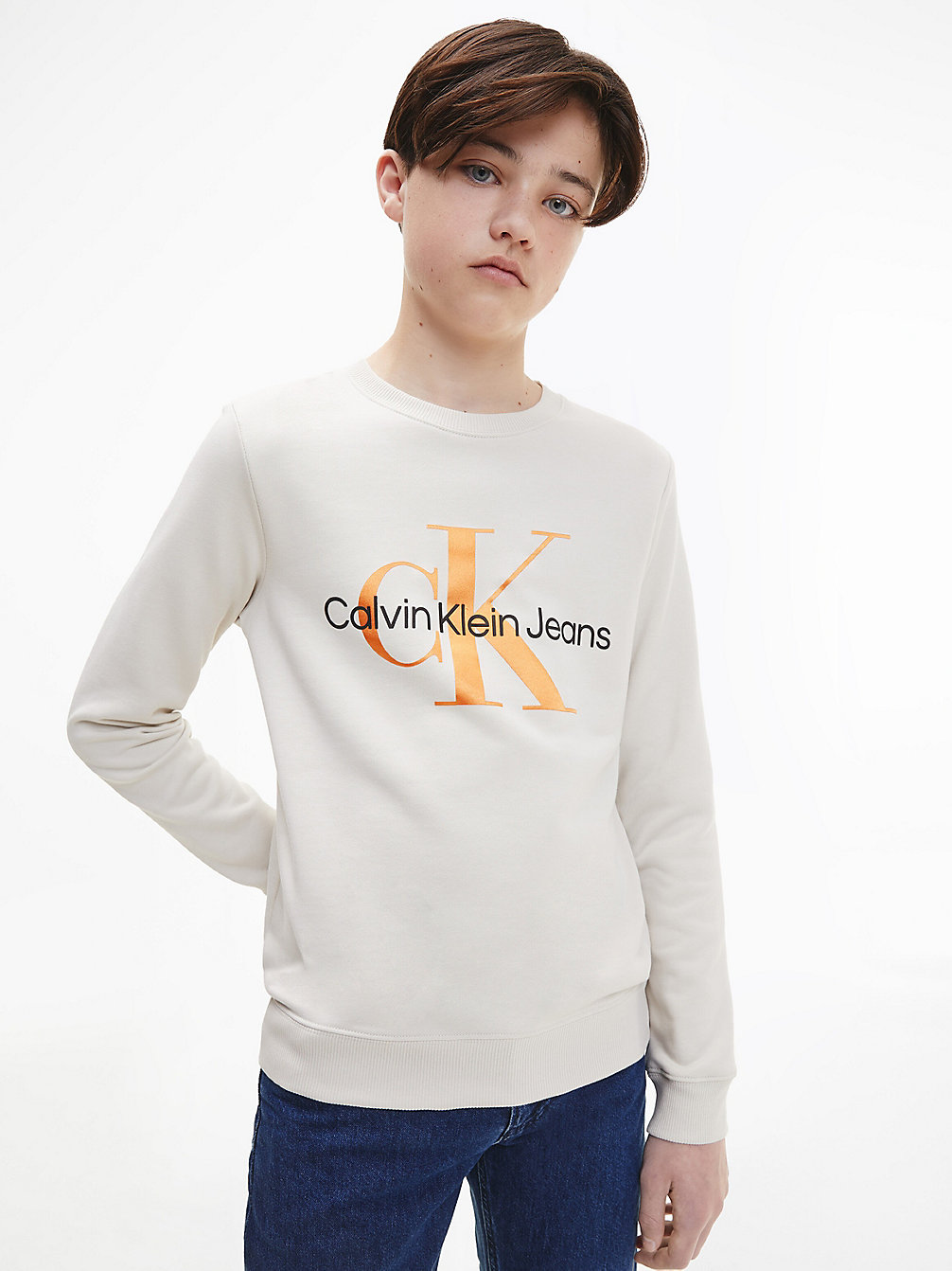 EGGSHELL Unisex Monogram Sweatshirt undefined kids unisex Calvin Klein