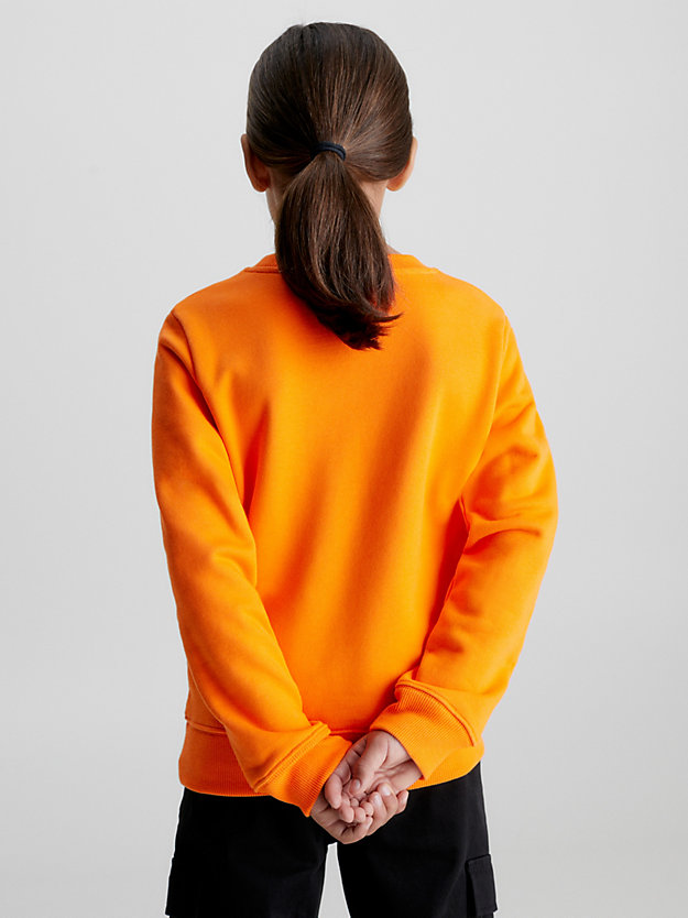 vibrant orange kids logo sweatshirt for kids unisex calvin klein jeans