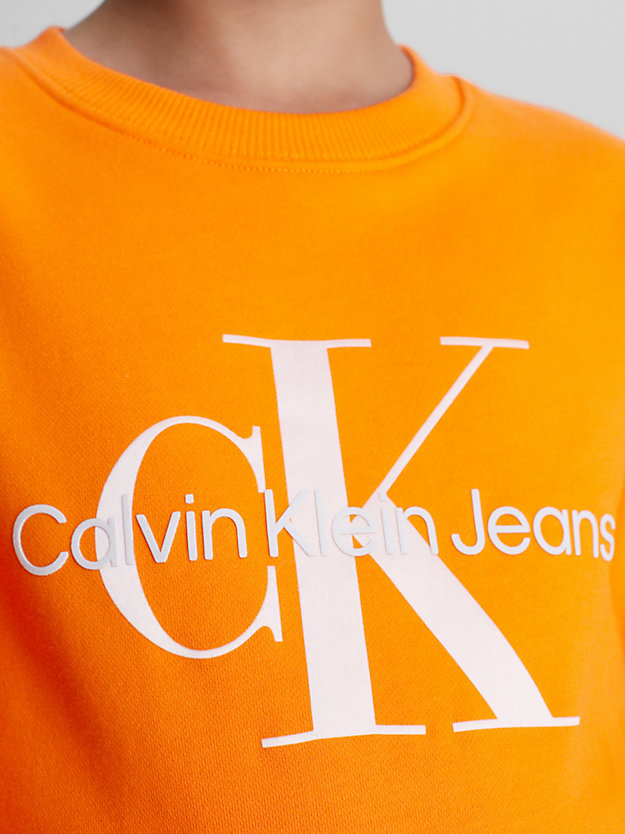 VIBRANT ORANGE Kids Logo Sweatshirt for kids unisex CALVIN KLEIN JEANS