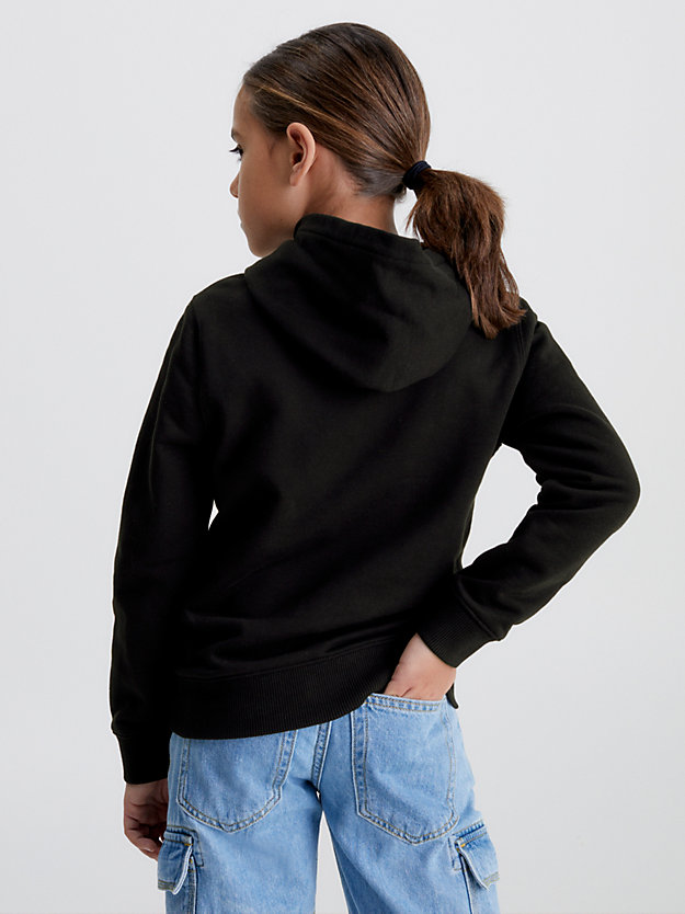 ck black unisex cotton hoodie for kids unisex calvin klein jeans