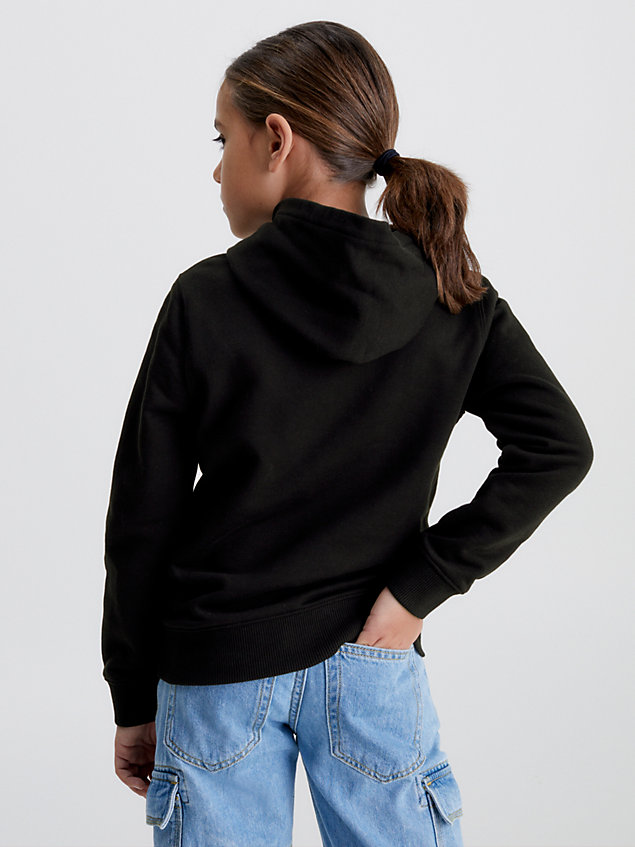 black katoenen unisex hoodie voor kids unisex - calvin klein jeans