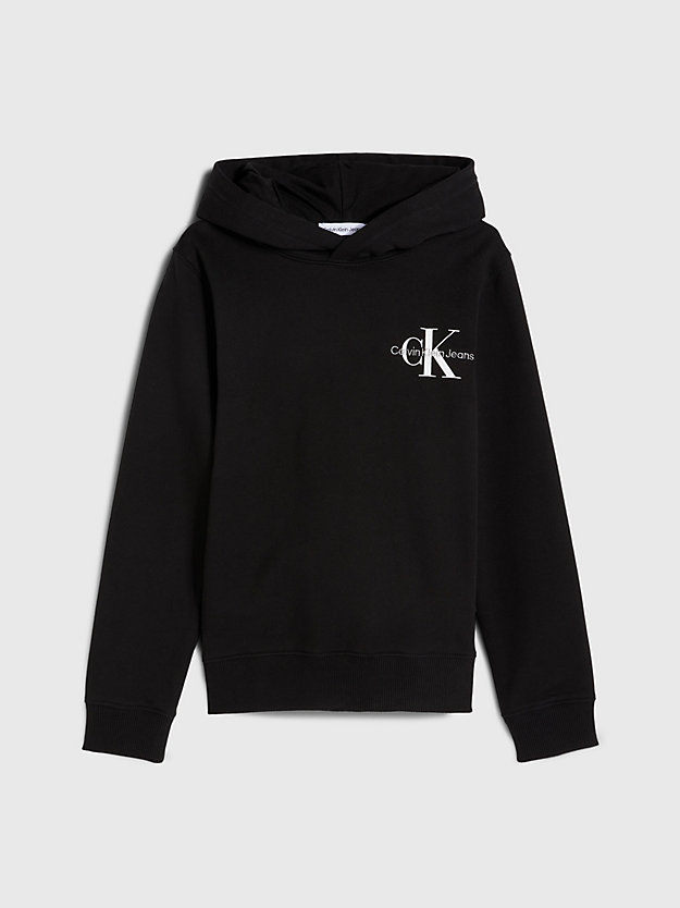 ck black unisex cotton hoodie for kids unisex calvin klein jeans