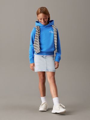 mesmerizing blue lässiger logo-hoodie für kinder für gender-inclusive kinder - calvin klein jeans