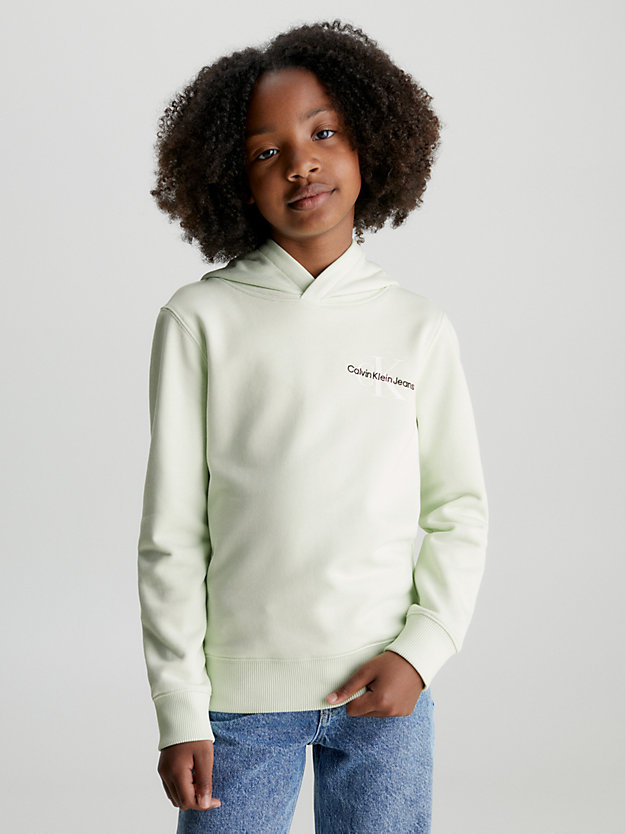canary green unisex cotton hoodie for kids unisex calvin klein jeans