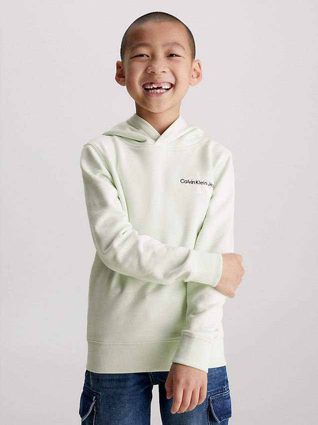 green katoenen unisex hoodie voor kids unisex - calvin klein jeans