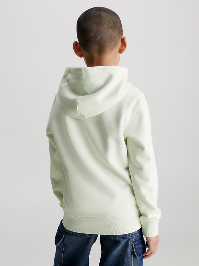 sudadera unisex con capucha de algodón green de kids unisex calvin klein jeans