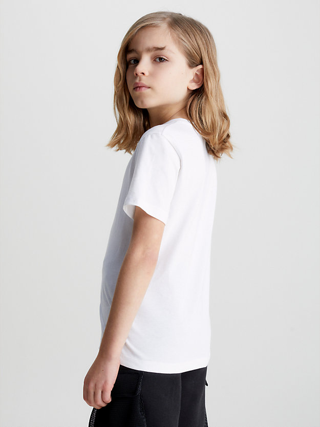 BRIGHT WHITE WITH COLORED LOGO Kids Organic Cotton Logo T-shirt for kids unisex CALVIN KLEIN JEANS