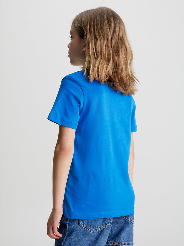 corrib river blue kids organic cotton logo t-shirt for kids unisex calvin klein jeans