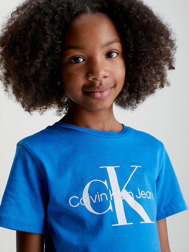 CORRIB RIVER BLUE Kids Organic Cotton Logo T-shirt for kids unisex CALVIN KLEIN JEANS