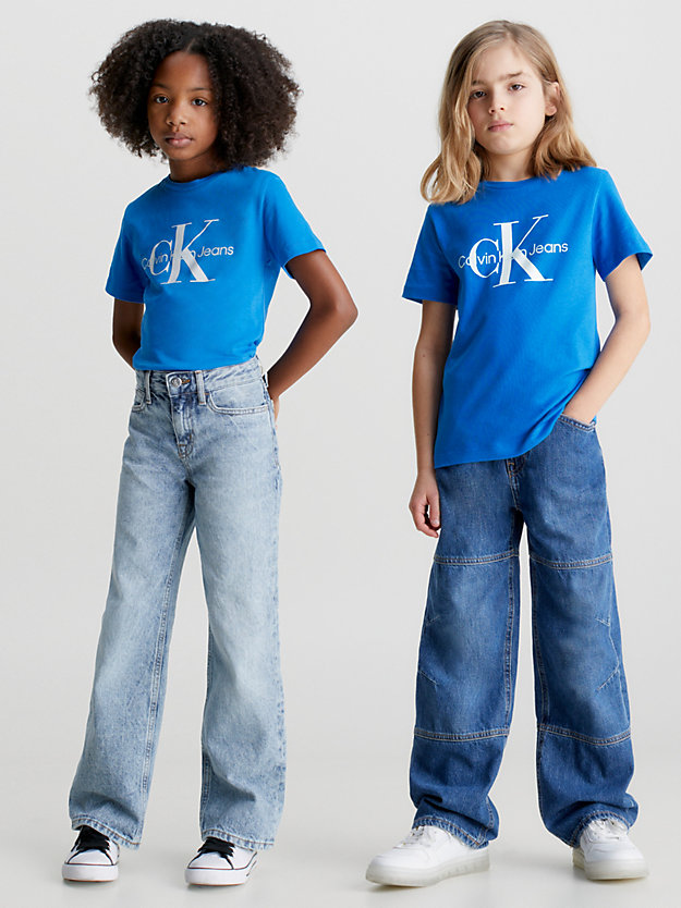 CORRIB RIVER BLUE Kids Organic Cotton Logo T-shirt for kids unisex CALVIN KLEIN JEANS