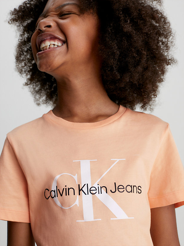 FRESH CANTALOUPE Kids Organic Cotton Logo T-shirt for kids unisex CALVIN KLEIN JEANS