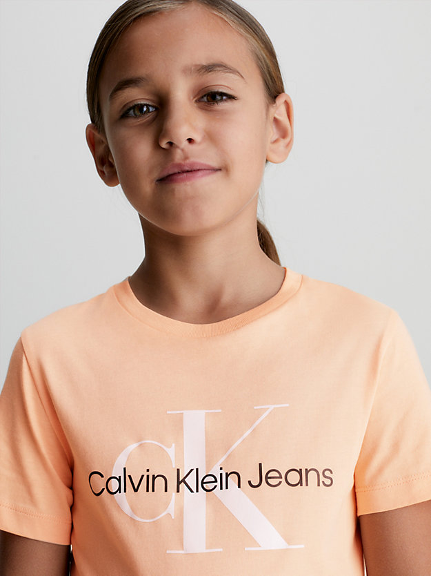 fresh cantaloupe kids organic cotton logo t-shirt for kids unisex calvin klein jeans