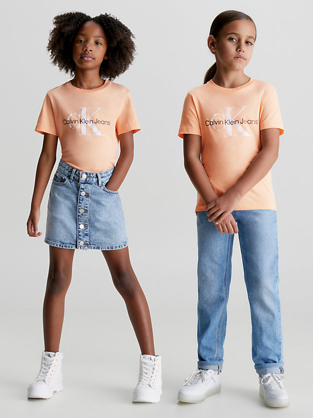 FRESH CANTALOUPE Kids Organic Cotton Logo T-shirt for kids unisex CALVIN KLEIN JEANS