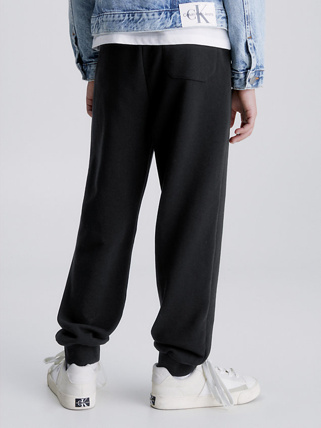 black swobodne spodnie dresowe unisex dla kids unisex - calvin klein jeans